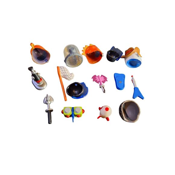 Tech Deck Dude lot of 14 Helmets, Hats, Butterfly Net, Microscope. Rocket Ship - Picture 7 of 7